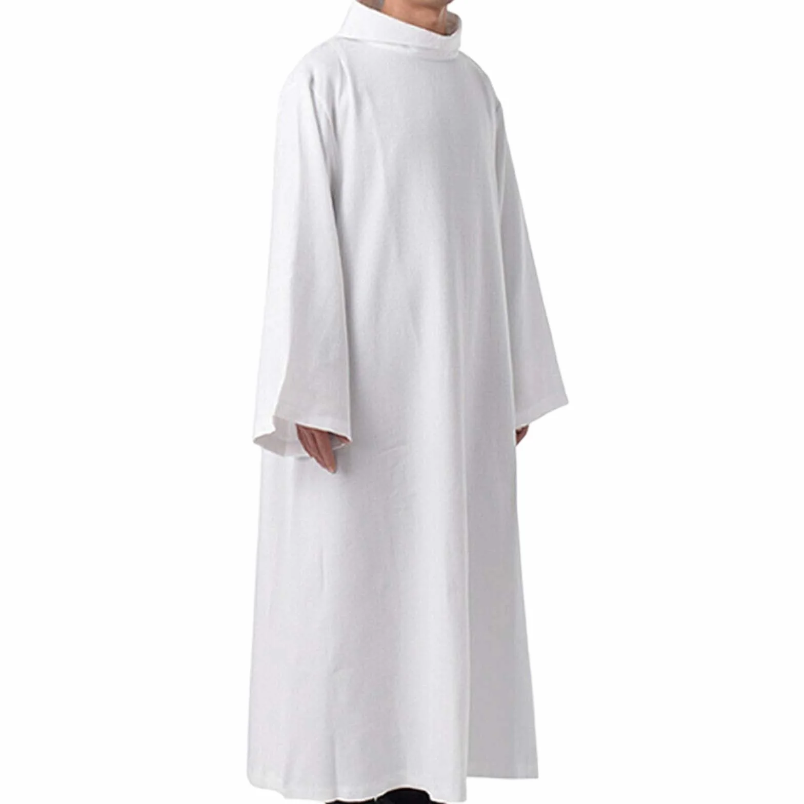 Vestidura de Pastor Túnica Blanca Sacerdotes Católicos Iglesia Ropa Clérigos Oriente Medio Larga