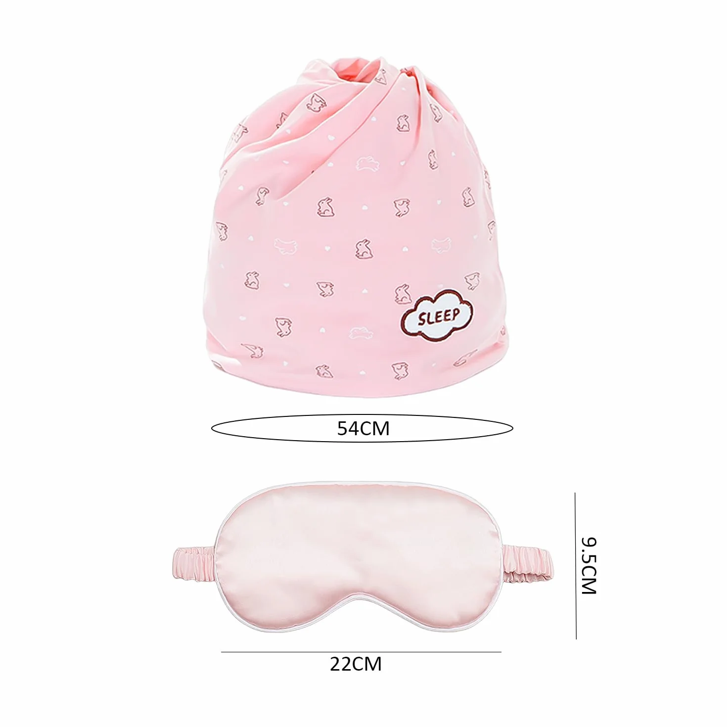 1 Gorro para Dormir, 1 Antifaz Rosa para Los Ojos, Pañuelo Rosa Cálido para La Cabeza, Gorro para El Pelo para Mujer, Gorro Posparto para Prevenir Resfriados