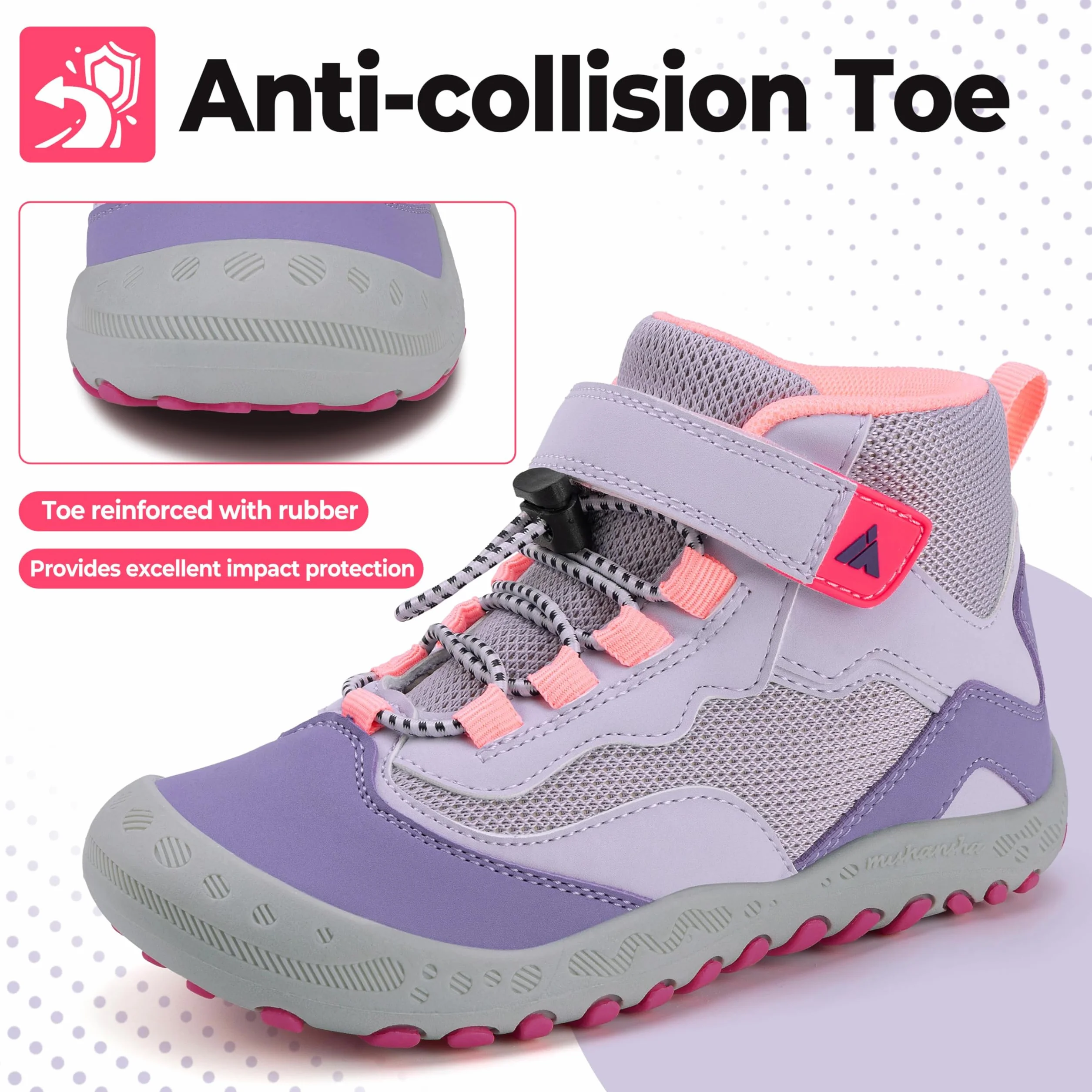 Mishansha Niña Zapatillas de Trekking Botas de Senderismo Transpirables Morado Claro 34