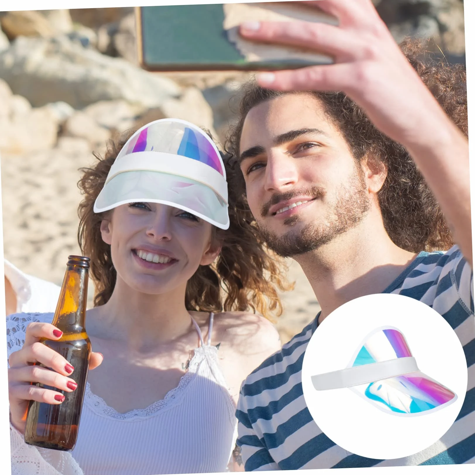 Viseras para el Sol de ala Ancha para Niñas minkissy Sombreros de Viaje de Neón