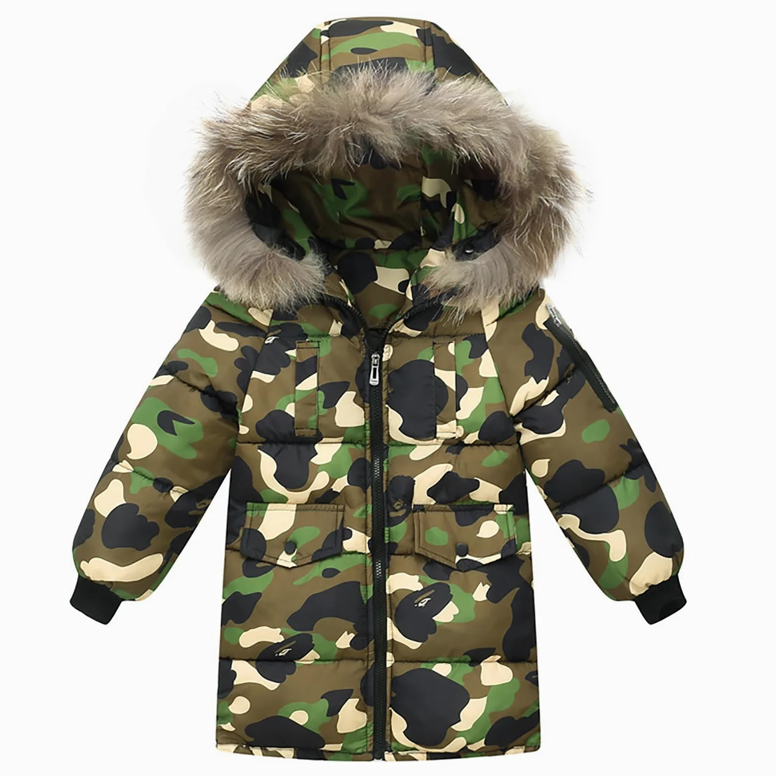 Genérico Cazadora Bebe Niña - Abrigo De Invierno con Capucha para Niñas Chaqueta Acolchada Cálida Media Longitud Ropa Exterior