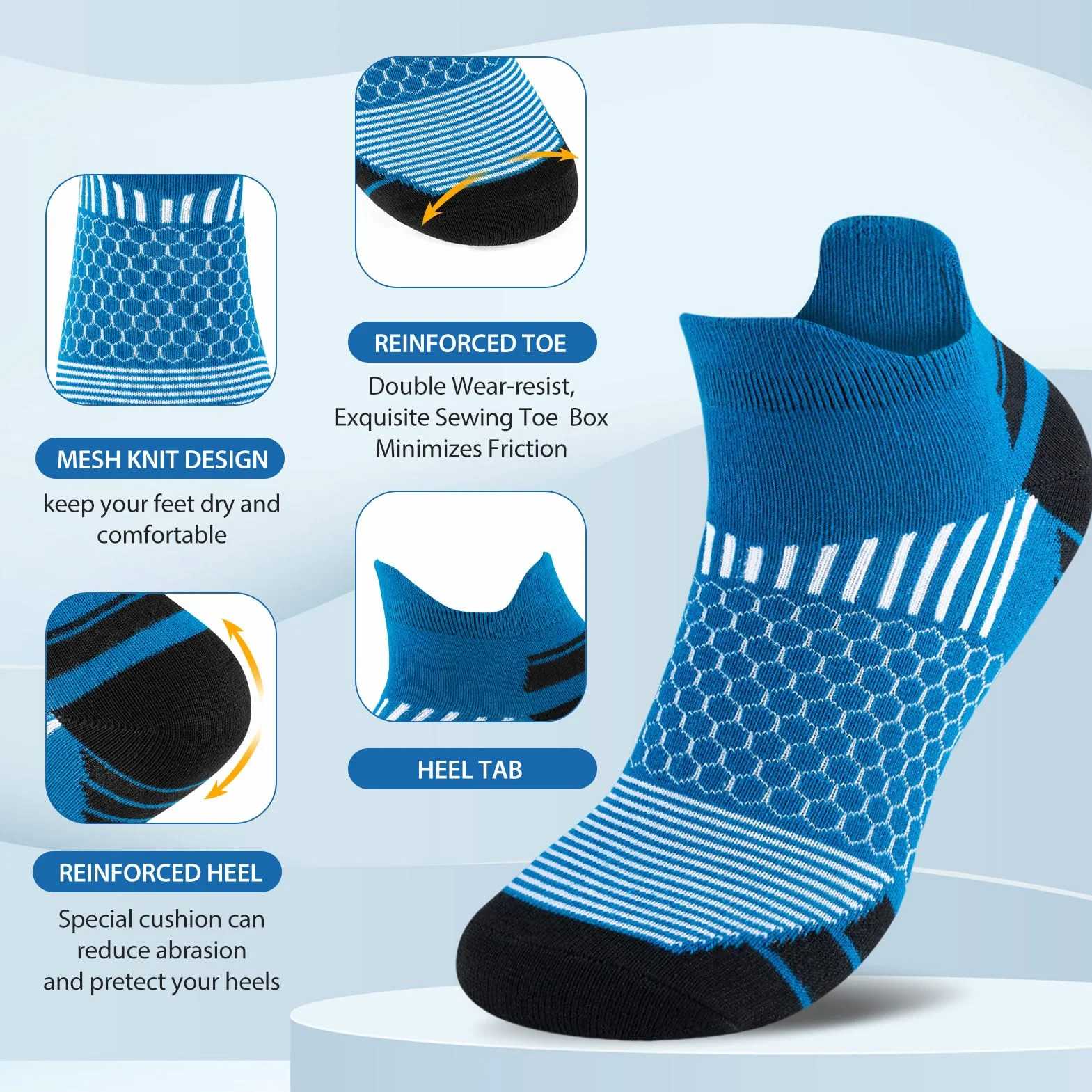 Calcetines Deportivos para Hombres Cortos 6 Pares